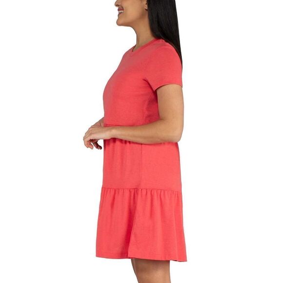 NWT Nicole Miller Ladies Womens Lightweight Soft Crewneck Tiered Dress - Picture 2 of 16
